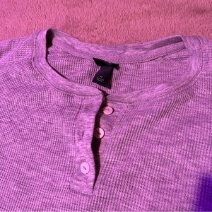 Waffle Crop Top Long Sleeve